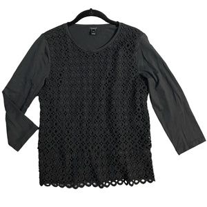 J. Crew Tiered Crochet Lace Shirt M